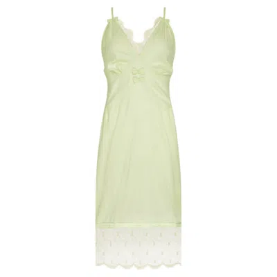 Lisa The Label Women's Green Bow Belle Mint Silk Shell Slip Dress