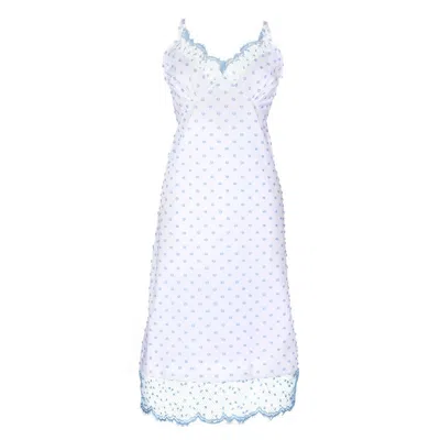 Lisa The Label Women's Blue Spot Tulle Côte D'azur Slip Dress In Pink/purple