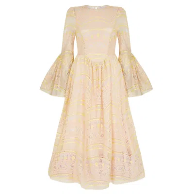 Lisa The Label Women's Pink / Yellow Le Jardin Dahlia Dress Long In Pink & Yellow In Multi