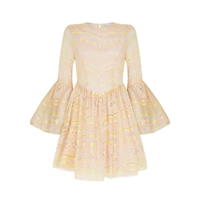 Lisa The Label Women's Pink / Yellow Le Jardin Short Dahlia Dress In Pink & Yellow In Multi