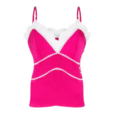 Lisa The Label Women's Red Le Jardin Plumerella Cami
