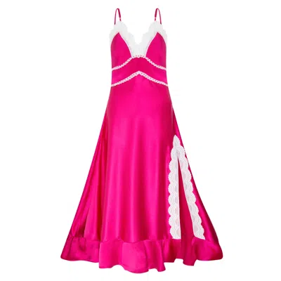 Lisa The Label Women's Red Le Jardin Ruby Rose Slip Dress In Cerise Pink