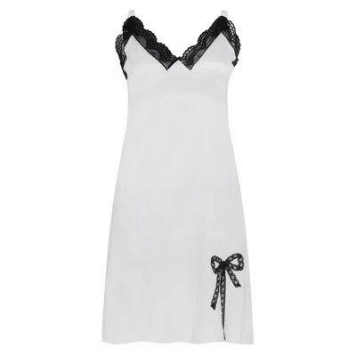 Lisa The Label Women's White Angle Baby Bow Slip Dress