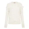 Lisa The Label Women's White Bow Belle Creme Sweater In White