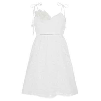 Lisa The Label Women's White Le Jardin Babydoll Slip Dress