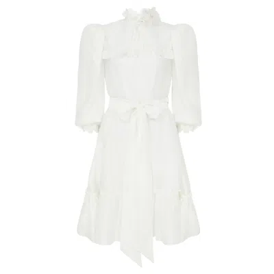 Lisa The Label Women's White Le Jardin Short Plumerella Dress