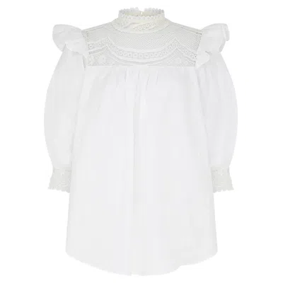 Lisa The Label Women's White Le Jardin Tiger Lily Blouse