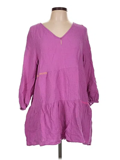 Pre-owned Lisa Todd 3/4 Sleeve Blouse In Purple