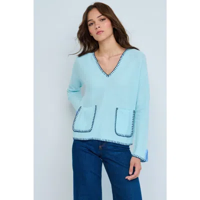 Lisa Todd Beach Lover Cotton Blend Sweater In Aqua