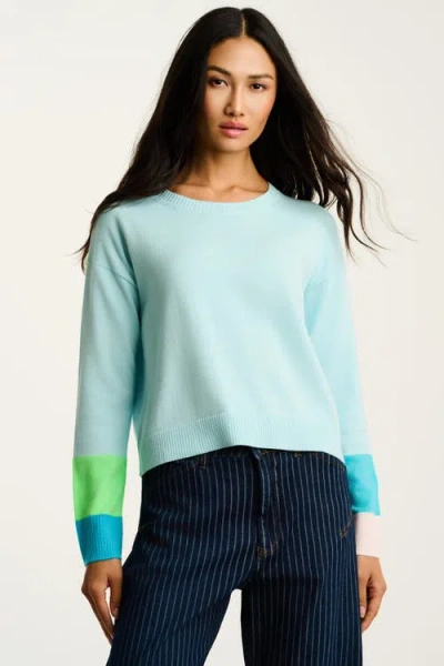 Lisa Todd Block Party Cotton Sweater In Blue