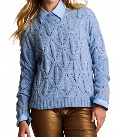 Lisa Todd Cable Crew Pullover In Blue Wash