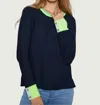 Lisa Todd Candy Cuff Ink Sweater In Black & Green