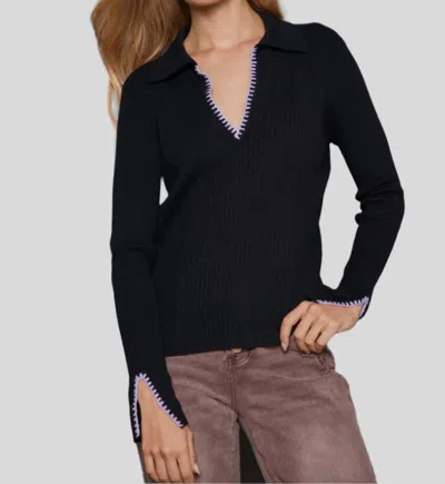 Lisa Todd Collar Code Sweater In Black