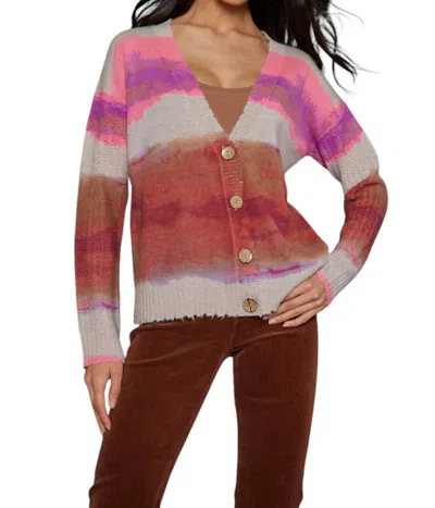Lisa Todd Color Coded Cashmere Cardigan In Multi Color In Pink