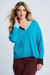 Lisa Todd Color Wheel Cashmere Sweater In Blue