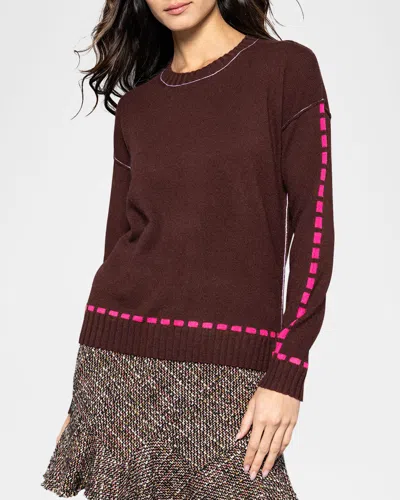 Lisa Todd Dash Cam Crewneck Cashmere Sweater In Brown