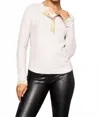 Lisa Todd Double Track Henley In Platinum In White