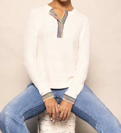 Lisa Todd Double Track Henley In Sheepskin In Multi