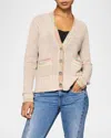 Lisa Todd Double Track Jacquard-trim Cardigan In Vellumink