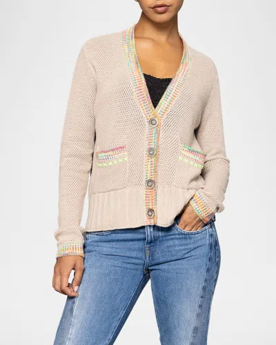 Lisa Todd Double Track Jacquard-trim Cardigan In Multi