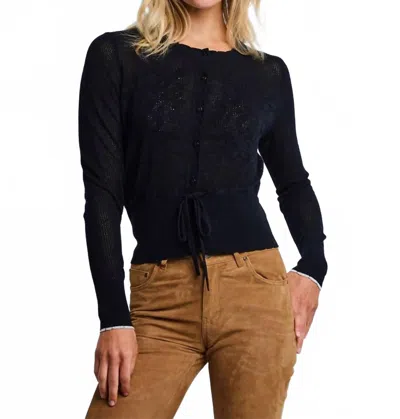 Lisa Todd Flirt Crew Neck Cardigan In Black