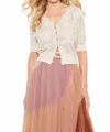 Lisa Todd Garden Party Cardigan In Almond In White