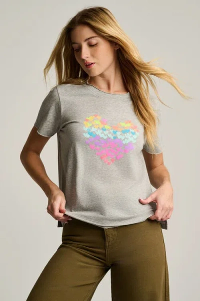 Lisa Todd Heart Beats Cotton T-shirt In Gray