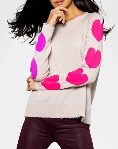 Lisa Todd Heart Stealer Intarsia Cashmere Sweater In Grey