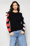 Lisa Todd Heart Stealer Intarsia Cashmere Sweater In Onyx