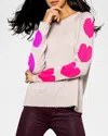 Lisa Todd Heart Stealer Intarsia Cashmere Sweater In Birch
