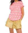 Lisa Todd Heart Tee In Pink In Pink