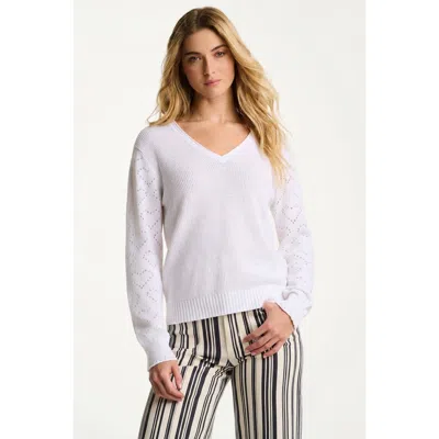 Lisa Todd Heartfelt Cotton Sweater In White