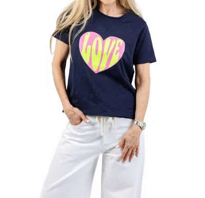 Lisa Todd Hello Love Tee In Navy In Blue