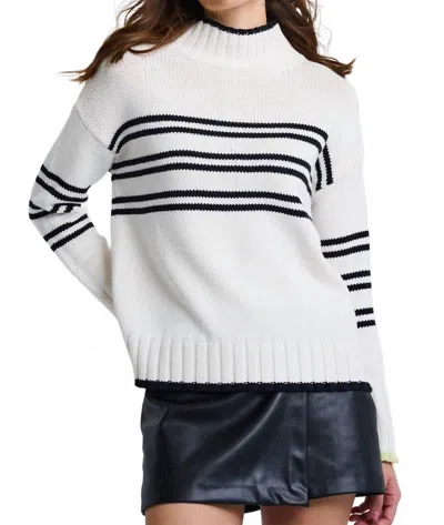 Lisa Todd Highline Stripe Rib Sweater In Snow In White