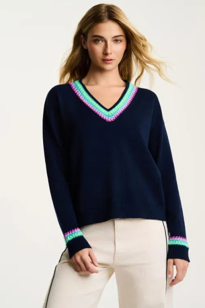 Lisa Todd In The Mix Cotton Sweater In Blue