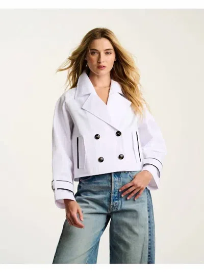 Lisa Todd In Trench Long Sleeve Jacket In White
