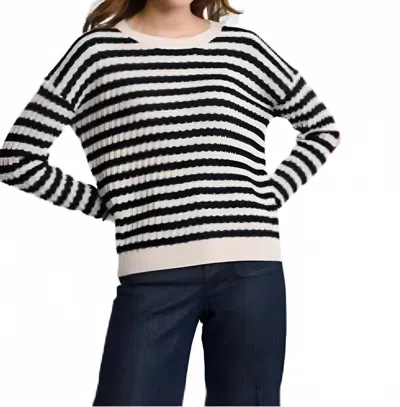 Lisa Todd It's Complicated Striped Sweater In Sheepskin/black