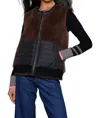 Lisa Todd Jet Setter Combo Faux Fur Vest In Multi