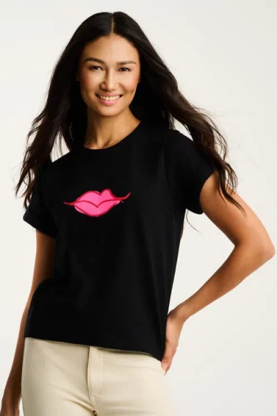 Lisa Todd Kiss And Make Up Tee In Black