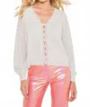 Lisa Todd Lacey Lover Cashmere Cardigan In Iced Grey In Gray