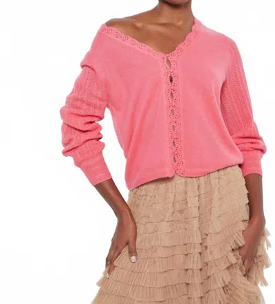 Lisa Todd Lacey Lover Cashmere Cardigan In Watermelon