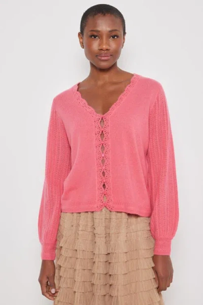 Lisa Todd Lacey Lover Cashmere Cardigan In Watermelon