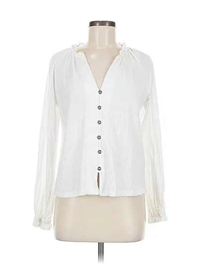 Pre-owned Lisa Todd Long Sleeve Blouse In White