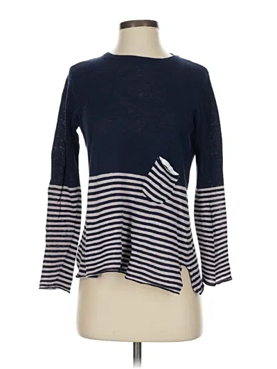 Pre-owned Lisa Todd Long Sleeve Top Blue Boatneck Tops
