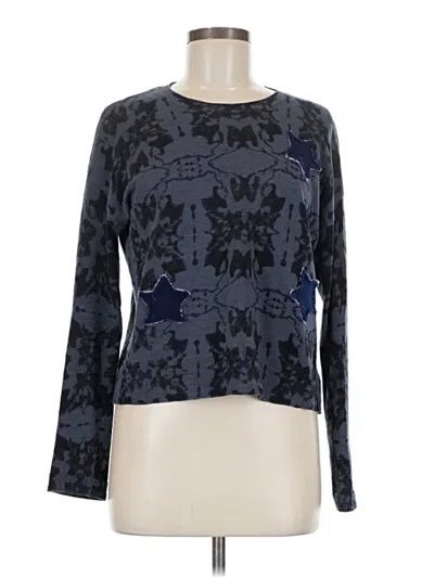 Pre-owned Lisa Todd Long Sleeve Top Blue Boatneck Tops