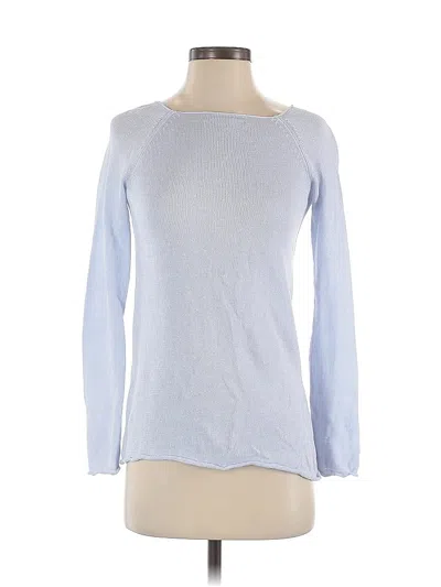 Pre-owned Lisa Todd Long Sleeve Top Blue Scoop Neck Tops