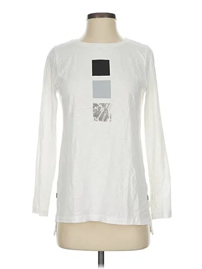 Pre-owned Lisa Todd Long Sleeve Top Silver Graphic Pattern Crew Neck Tops