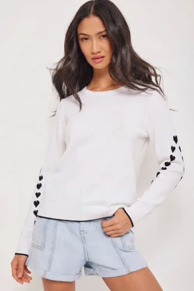 Lisa Todd Love Notes Heart Sweater In White