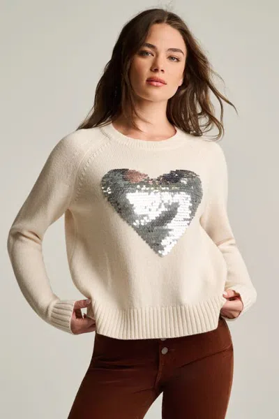 Lisa Todd Love Shine Heart Sweater In Snow