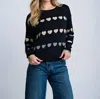 Lisa Todd Love Track Cotton Cashmere Heart Sweater In Black